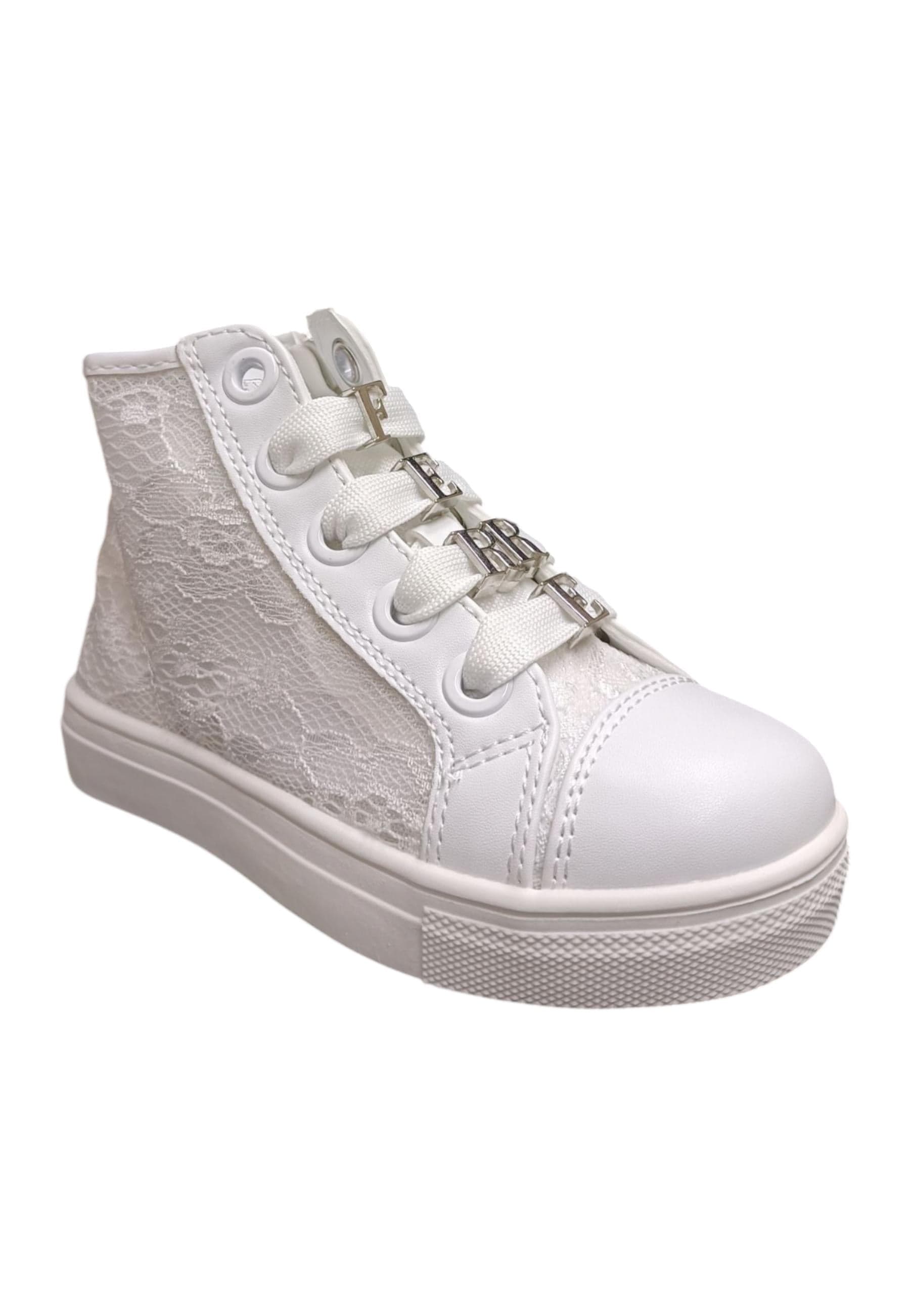Scarpe sneakers Bambine e ragazze ferrè BUTTER  bianco laccio e zip laterale in Sneaker casual Scarpetteria Gica - Trani, commercioVirtuoso.it