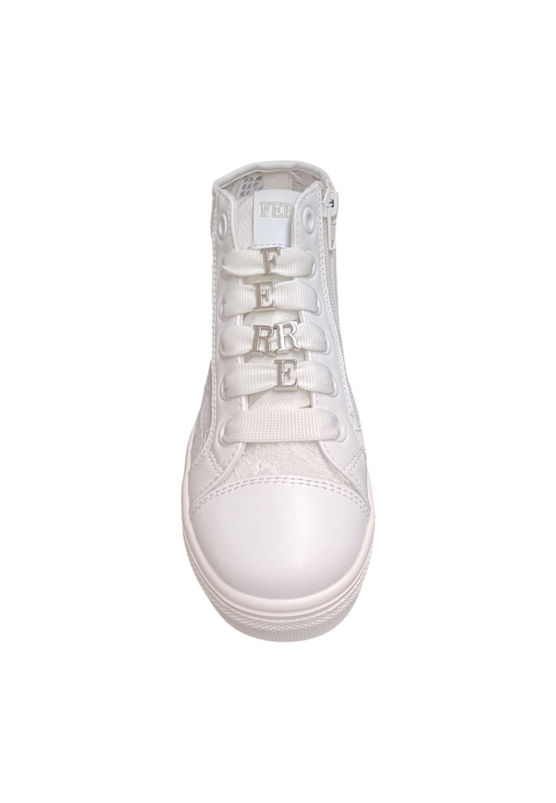 Scarpe sneakers Bambine e ragazze ferrè BUTTER  bianco laccio e zip laterale in Sneaker casual Scarpetteria Gica - Trani, commercioVirtuoso.it