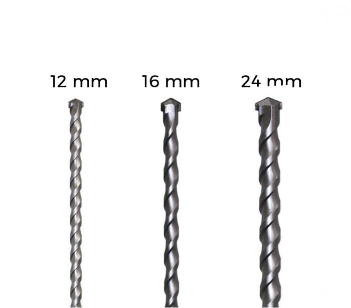 SET 3 PUNTE GIGANTI LUNGHEZZA 1 METRO SDS PLUS PER MURO CEMENTO CALCESTRUZZO - 5