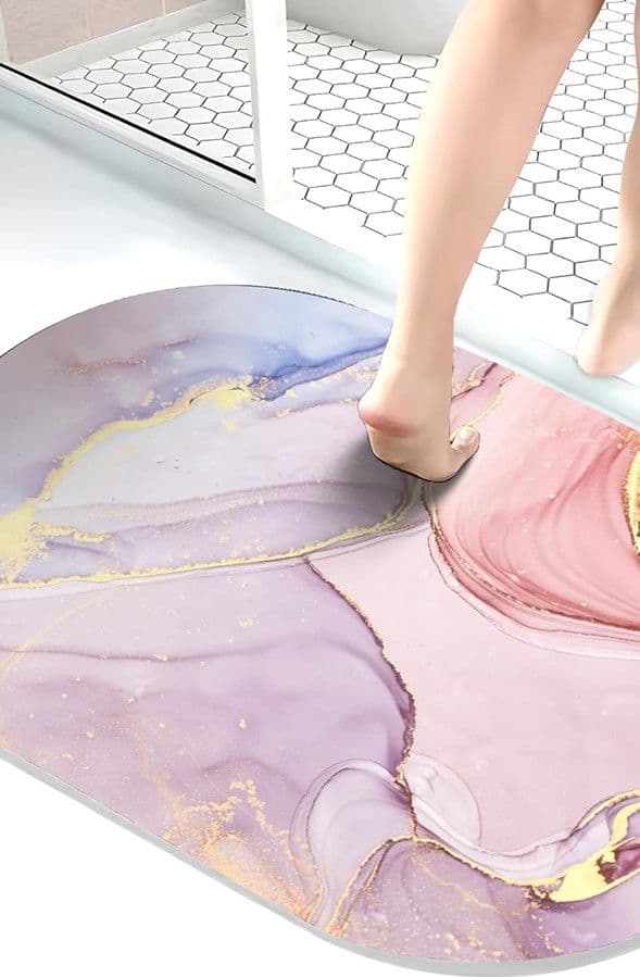 TAPPETO TAPPETINO ANTISCIVOLO DA BAGNO DOCCIA OVALE MORBIDO ASSORBENTE 38X58CM 87225 - 11