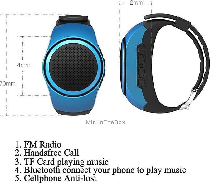 orologio bluetooth altoparlante cinturino sport wireless mini speaker vivavoce - 6