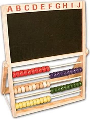 LAVAGNA DISEGNO BAMBINI CON PALLOTTOLIERE ABACO COLORATO IN LEGNO GRANDI GIOCHI - 2
