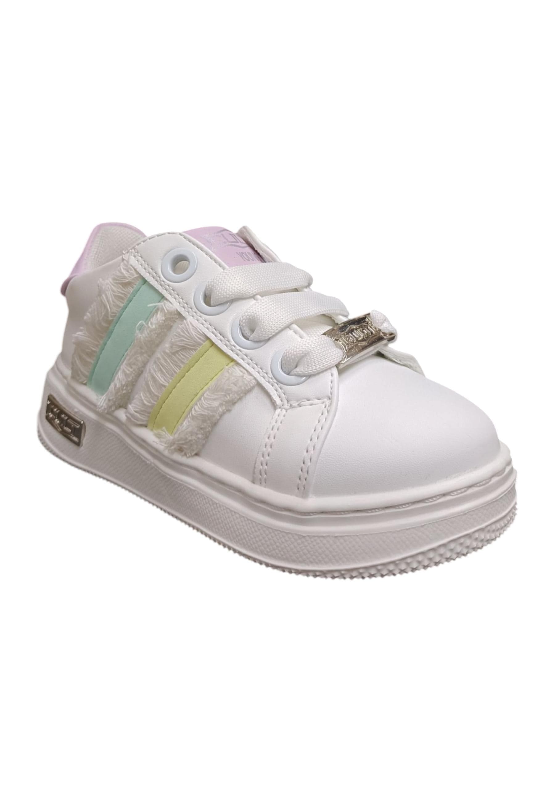 Scarpe sneakers Bambine e ragazze cult william  bianco-giallo-verde-rosa laccio in Sneaker casual Scarpetteria Gica - Trani, commercioVirtuoso.it
