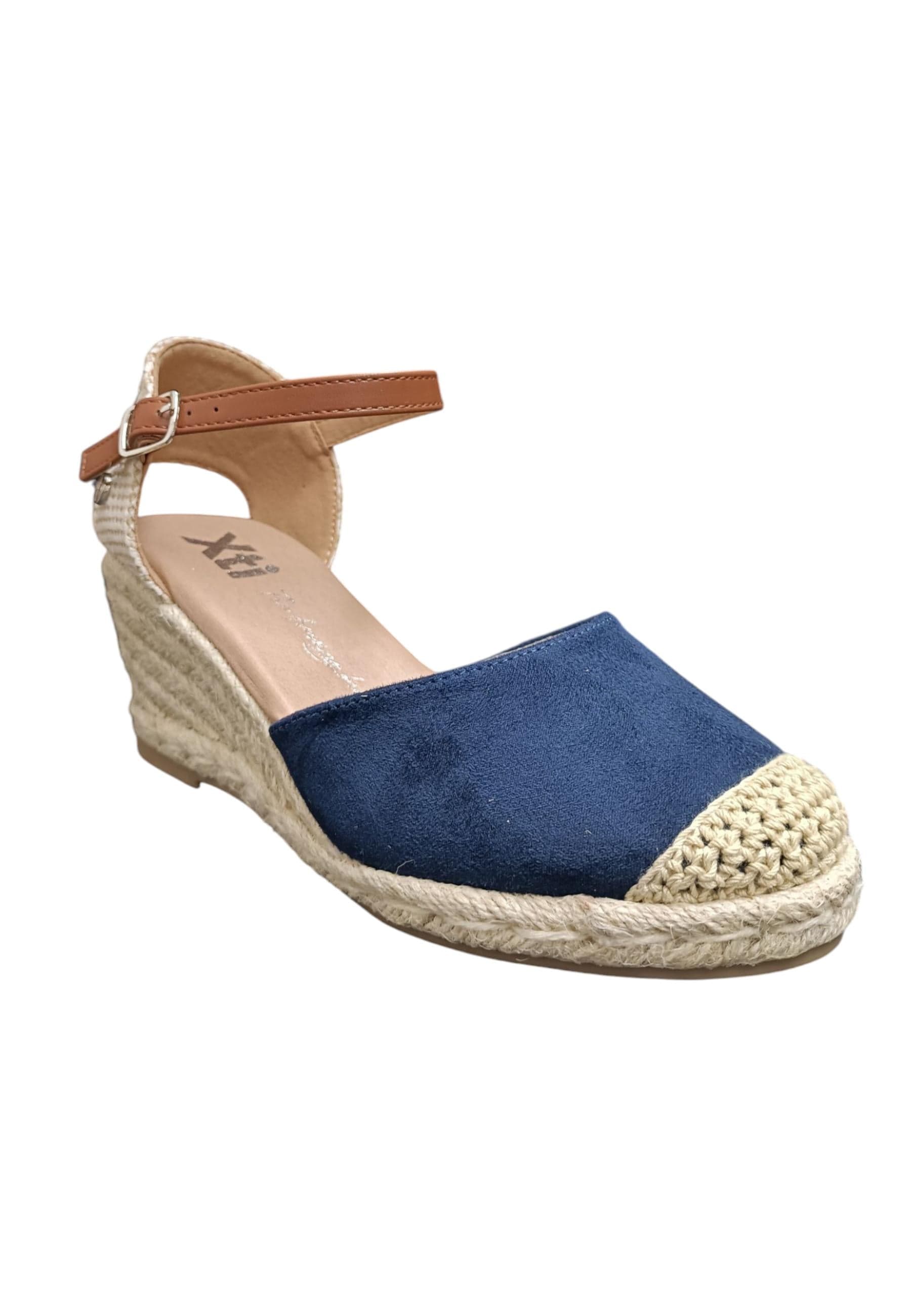 Espadrillas donna XTI Zapato Cuna blue cuoio zeppa laccio summer style in Espadrillas basse Scarpetteria Gica - Trani, commercioVirtuoso.it