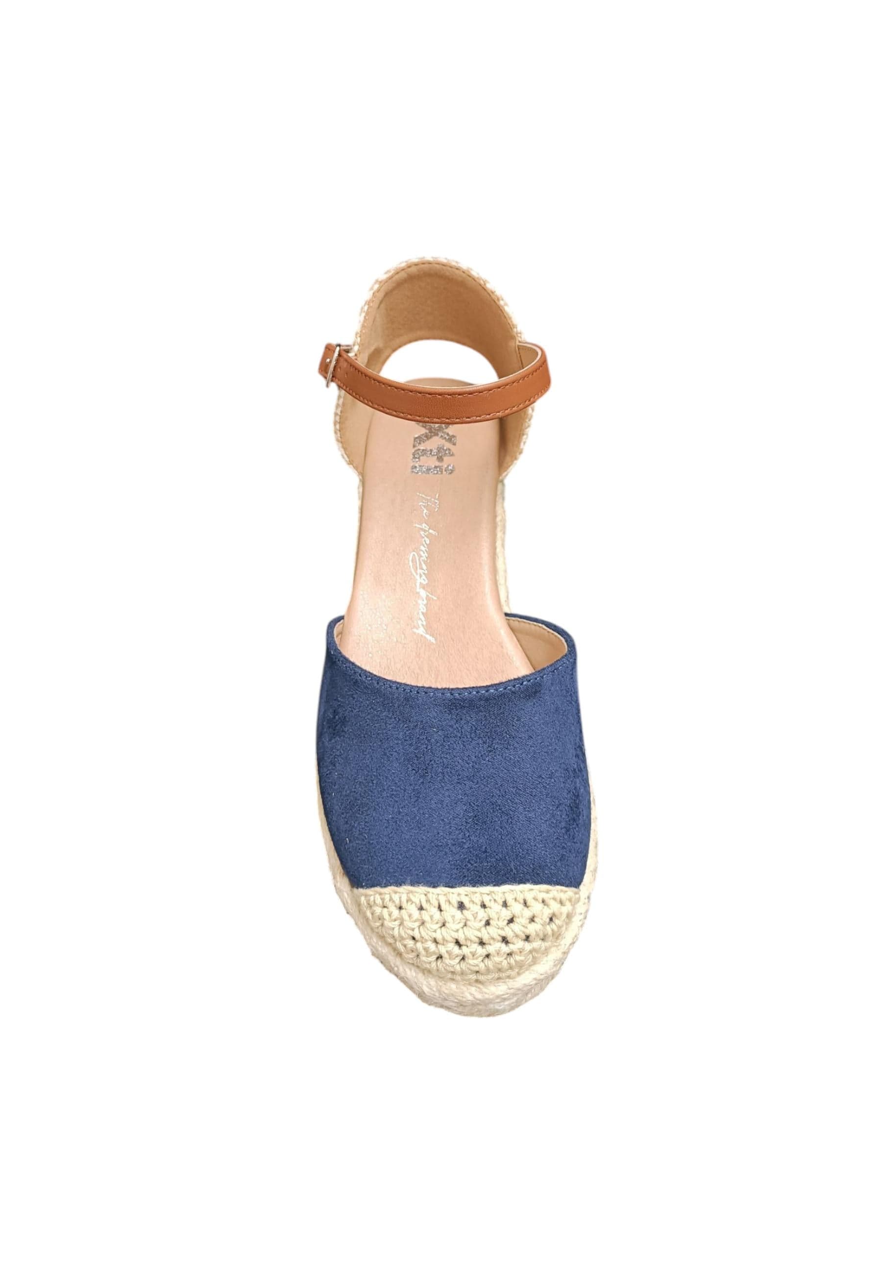 Espadrillas donna XTI Zapato Cuna blue cuoio zeppa laccio summer style in Espadrillas basse Scarpetteria Gica - Trani, commercioVirtuoso.it