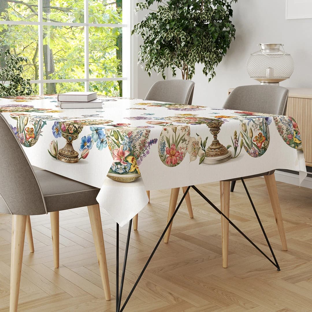 Tovaglia pasquale in puro cotone mod. tiffany 6 12 posti – Vingi - 2