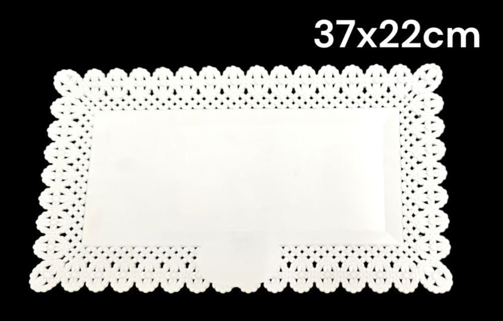 SET 2PZ VASSOIO TRAMA TRINATO BIANCO 37X22CM RETTANGOLARE PIATTO SOTTO DOLCI TRASPORTO - 3