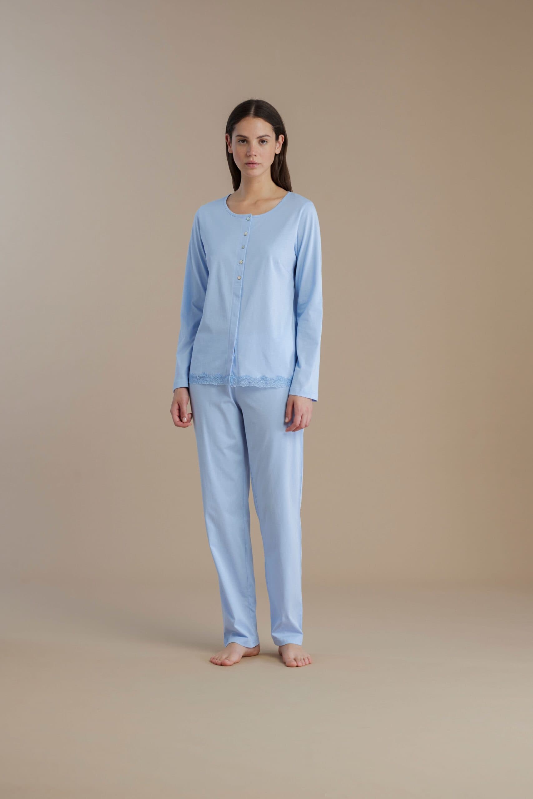 Pigiama donna manica lunga 100% cotone – Noi di notte 9106/7 - 2