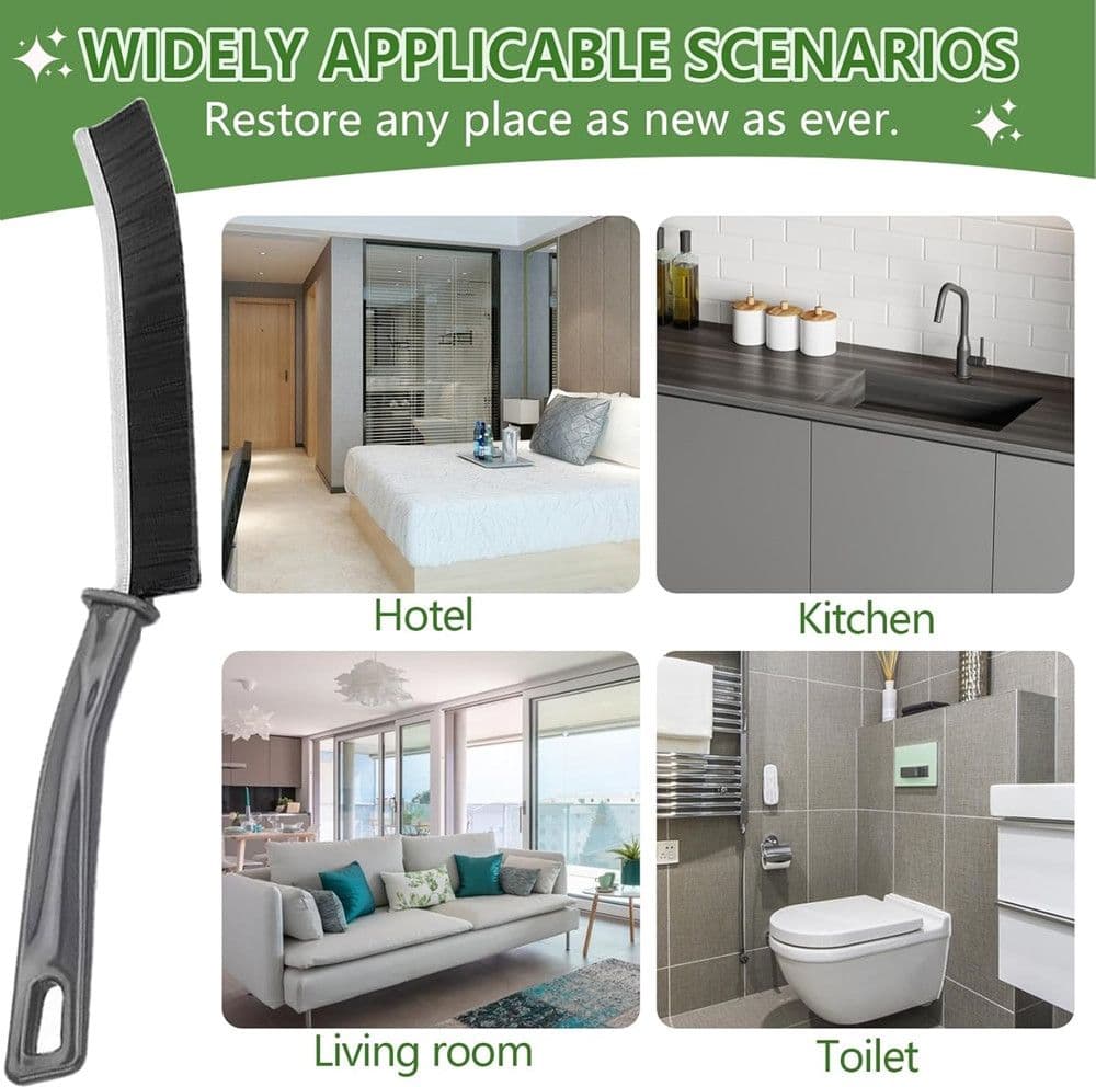 KIT 4PZ SPAZZOLA PER PULIZIA FESSURE DI BAGNO CUCINA DELLA PISTA DI FINESTRA PORTA - 7
