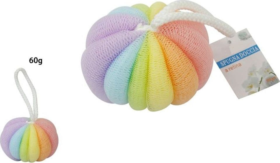 SET 2 PZ SPUGNA DOCCIA A RETINA RETE ESFOLIANTE CORPO DA BAGNO ARCOLBALENO 79308 - 2