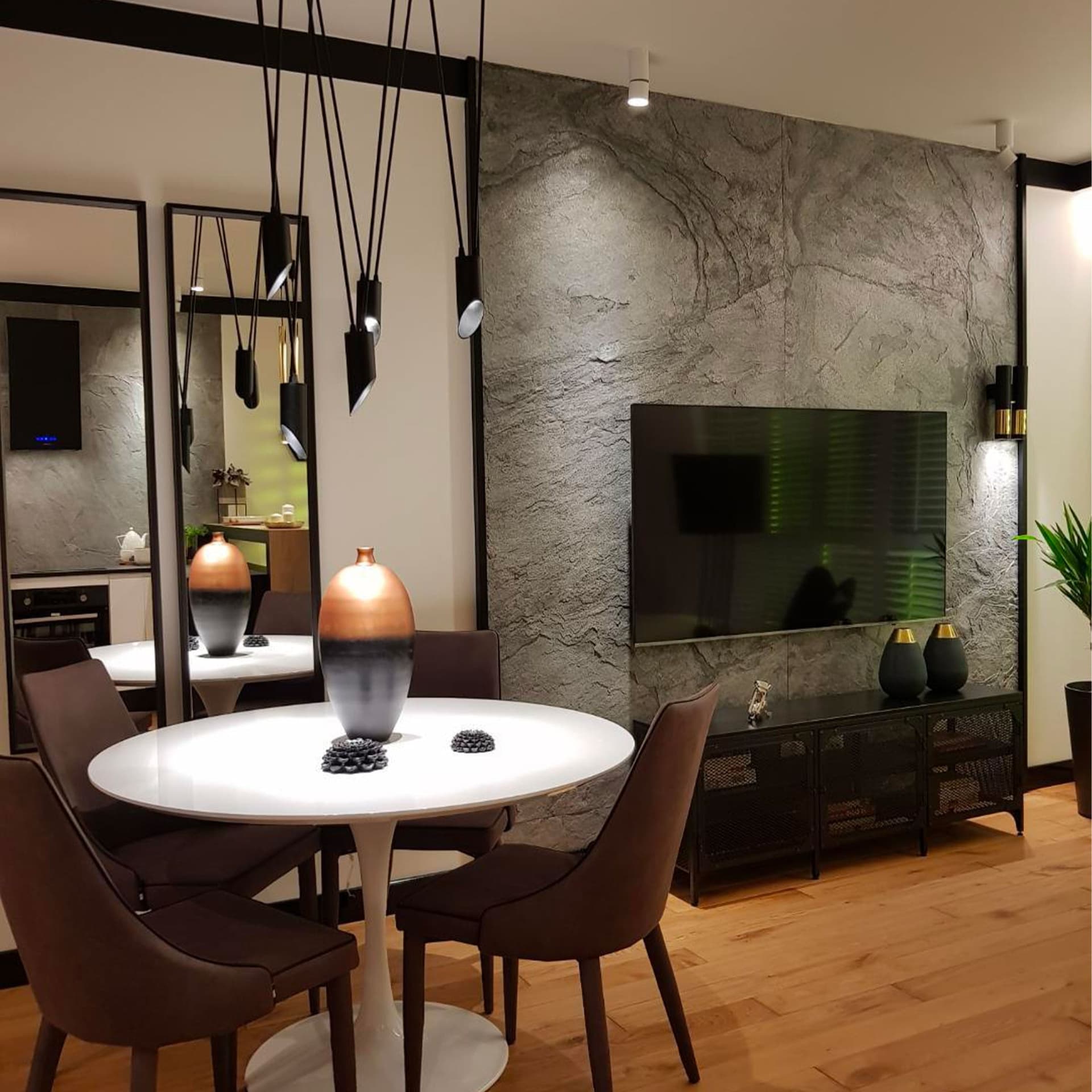 pannello rivoluzionario di Rivestimento interno-esterno in VERA PIETRA flessibile 280x122x0,3cm ANTRACITE Eternal Parquet