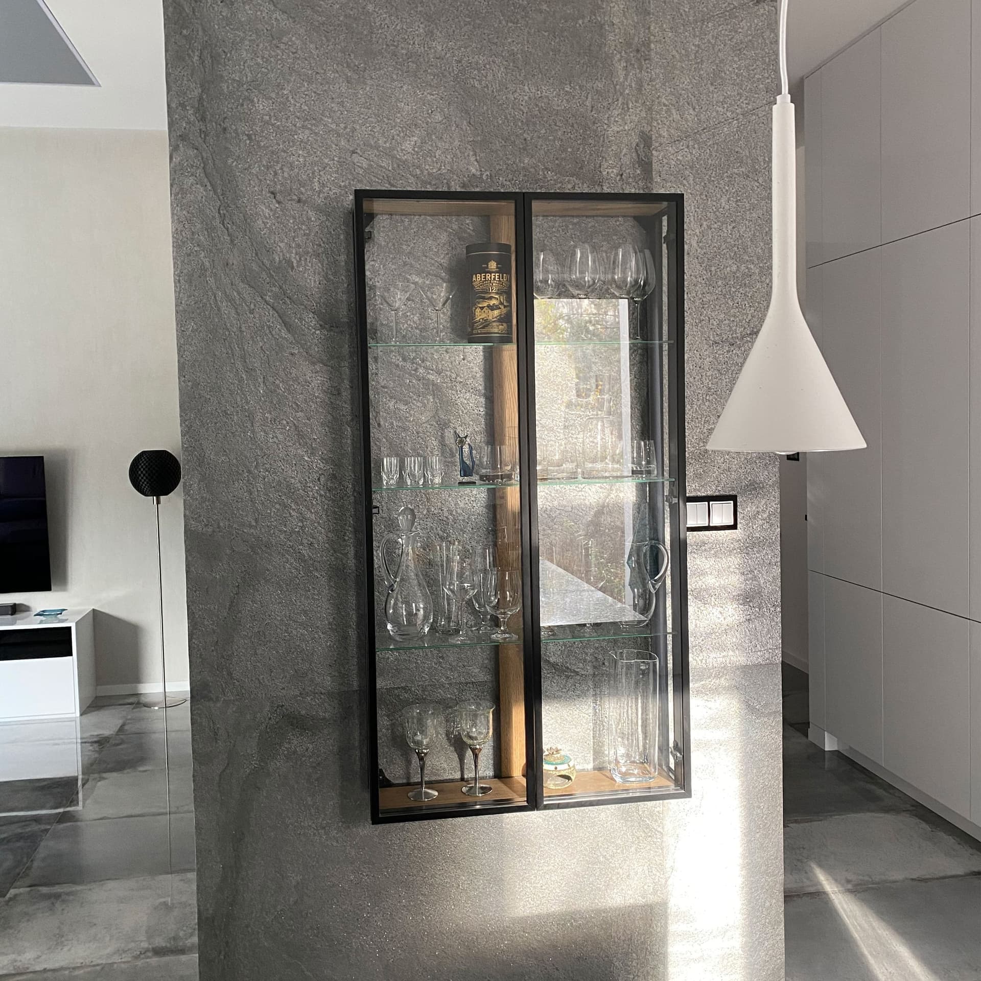 pannello rivoluzionario di Rivestimento interno-esterno in VERA PIETRA flessibile 280x122x0,3cm ANTRACITE - 25