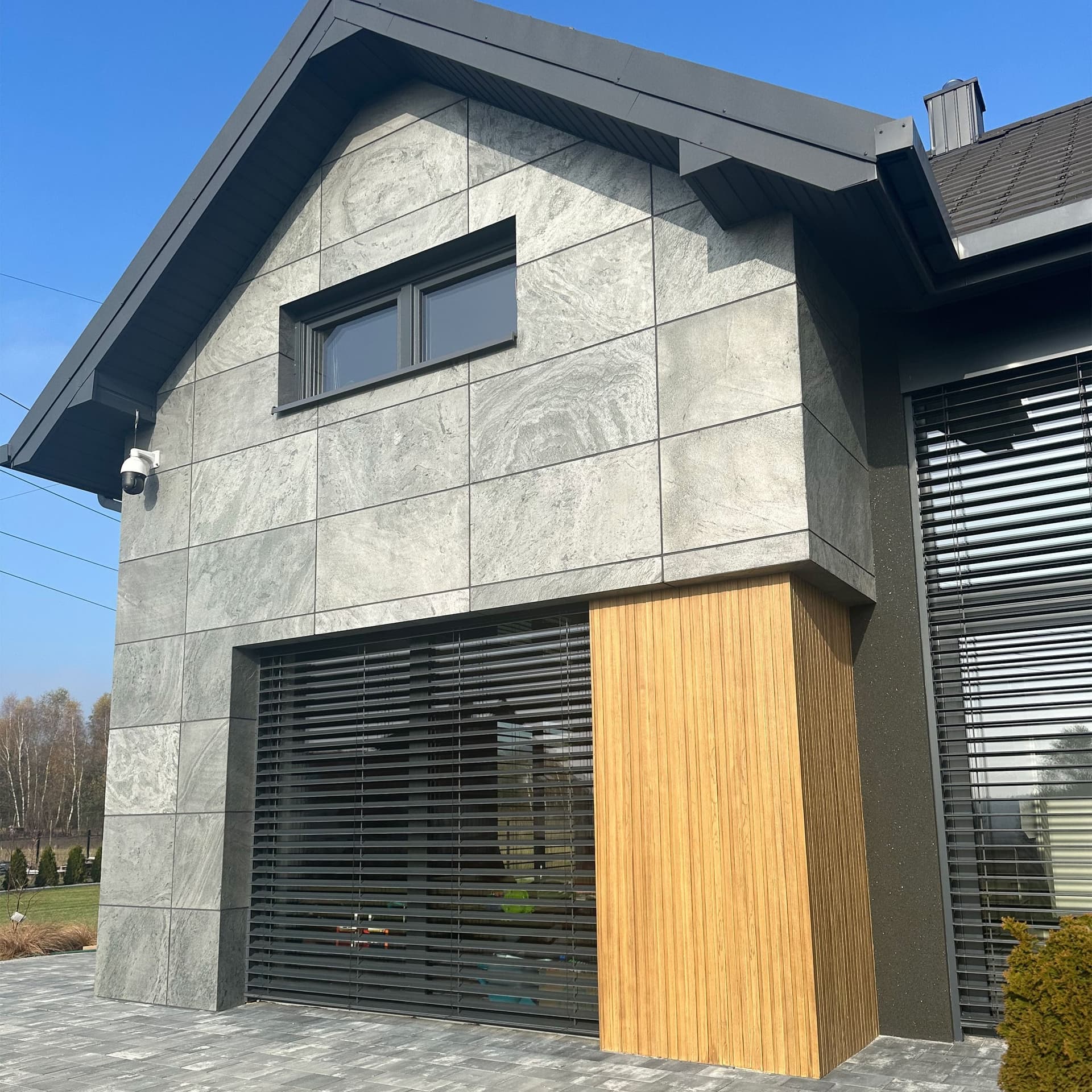 pannello rivoluzionario di Rivestimento interno-esterno in VERA PIETRA flessibile 280x122x0,3cm ANTRACITE - 28