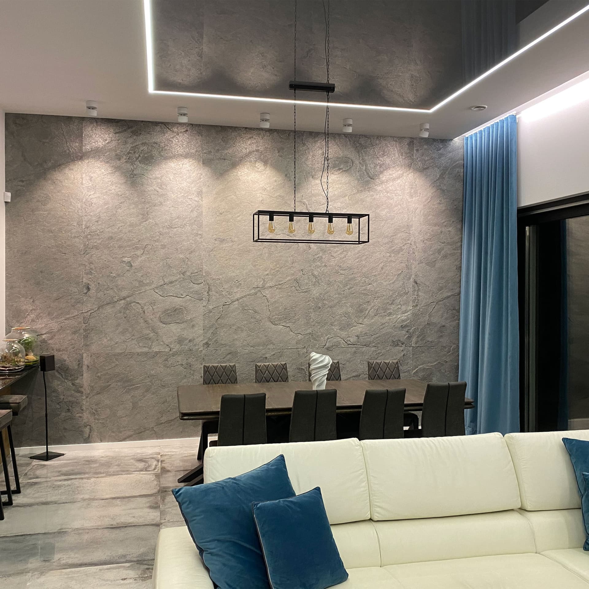pannello rivoluzionario di Rivestimento interno-esterno in VERA PIETRA flessibile 61x122x0,3cm ANTRACITE - 31