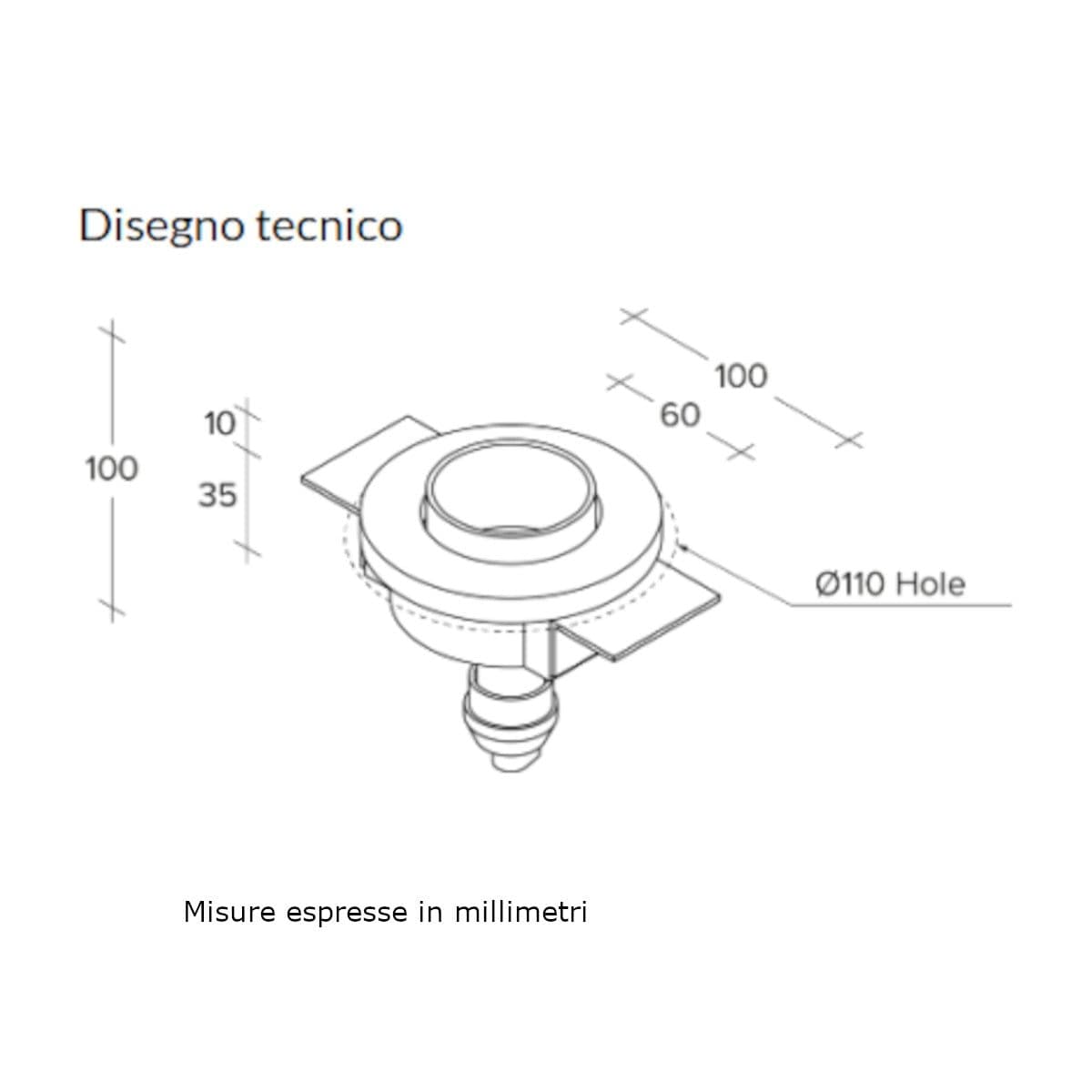 Faretto incasso Sforzin illuminazione THESSALY T409 GU10 LED gesso spot cartongesso - 4