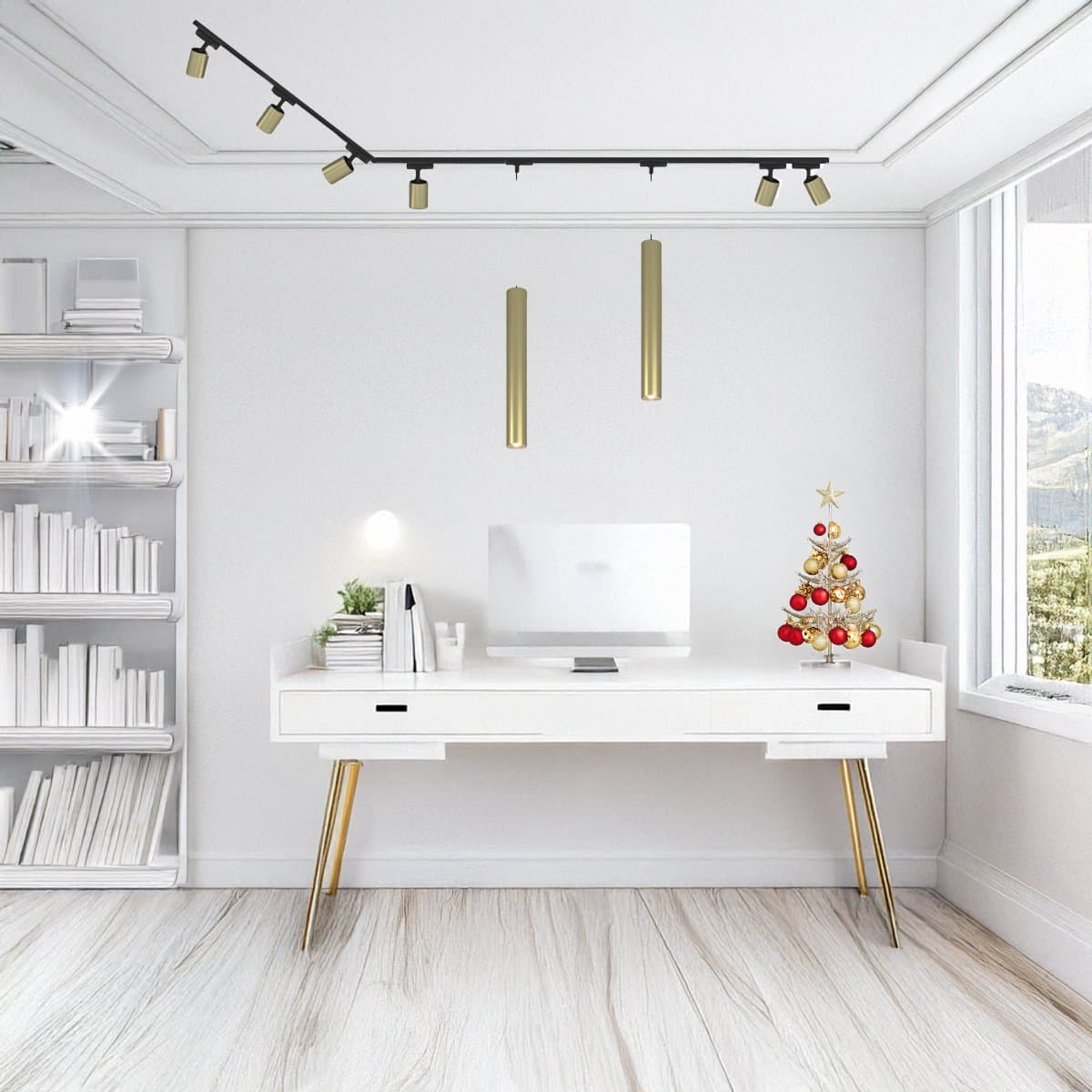 Binario Top Light MONO 1203 S1OT+YARI OR 300 N GU10 LED lampada soffitto faretti orientabili moderno - 2