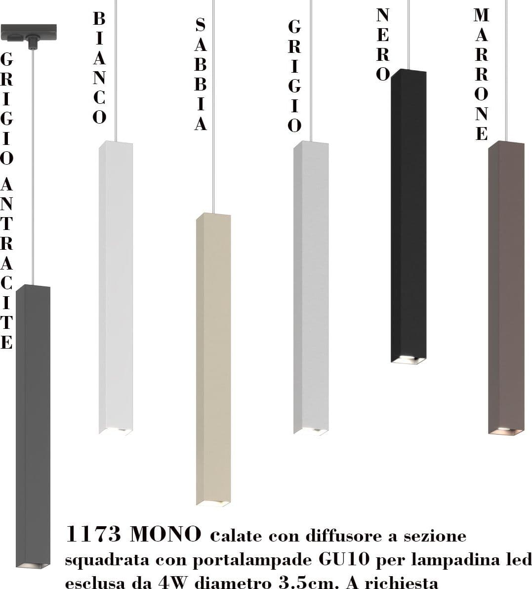 Binario Top Light MONO 1203 S1OT+YARI OR 300 N GU10 LED lampada soffitto faretti orientabili moderno - 14