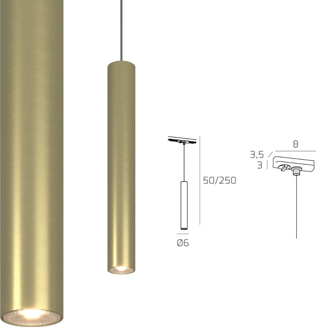 Binario Top Light MONO 1203 S1OT+YARI OR 300 N GU10 LED lampada soffitto faretti orientabili moderno - 7