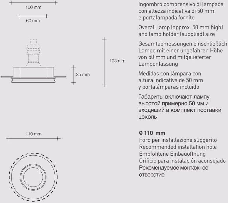 Faretto incasso Sforzin illuminazione THESSALY RASO T410 GU10 LED moderno spot cartongesso - 4