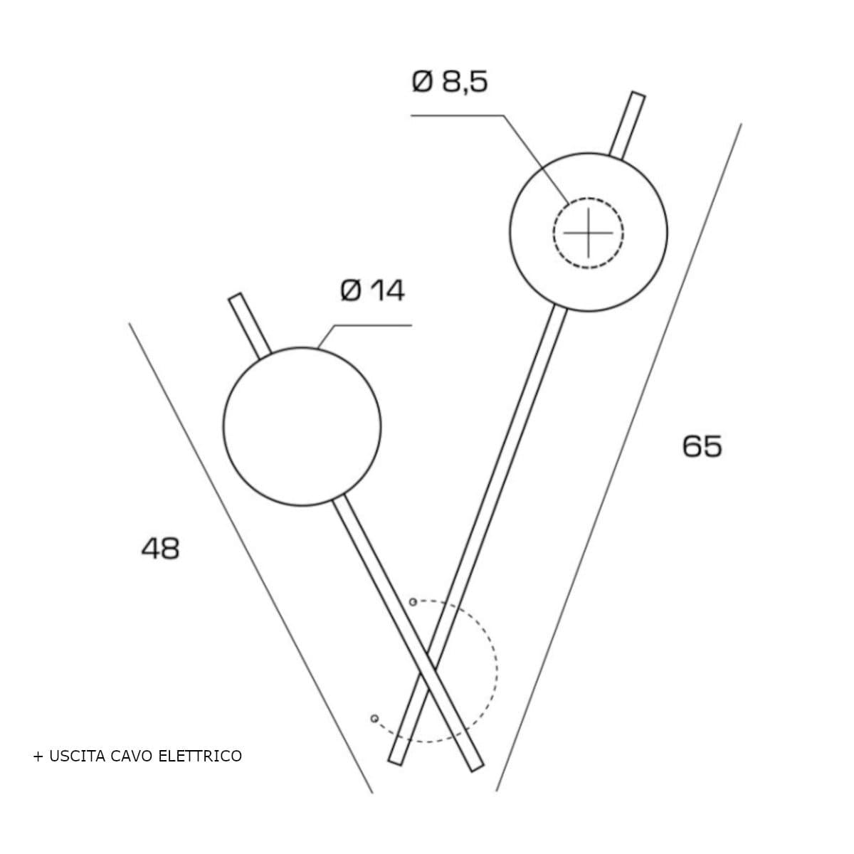 Applique moderna Miloox MIKADO 1744.376 1744.372 G9 LED metallo vetro - 25