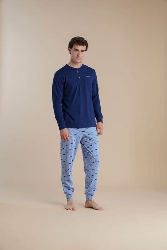 Pigiama uomo manica lunga 100% cotone – Noi di notte 3024 - 2