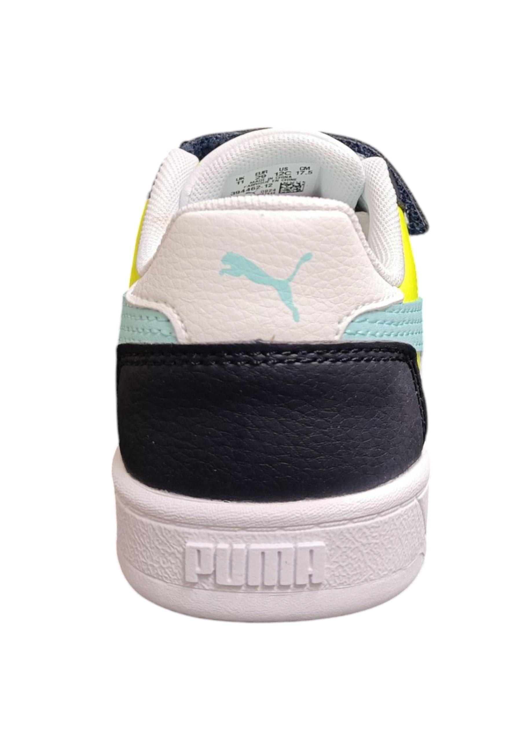 Scarpe sneakers Bambini e ragazzi PUMA CAVEN  bianco-azzurro-nero-giallo laccio elastico e velcro in Sneaker casual Scarpetteria Gica - Trani, commercioVirtuoso.it