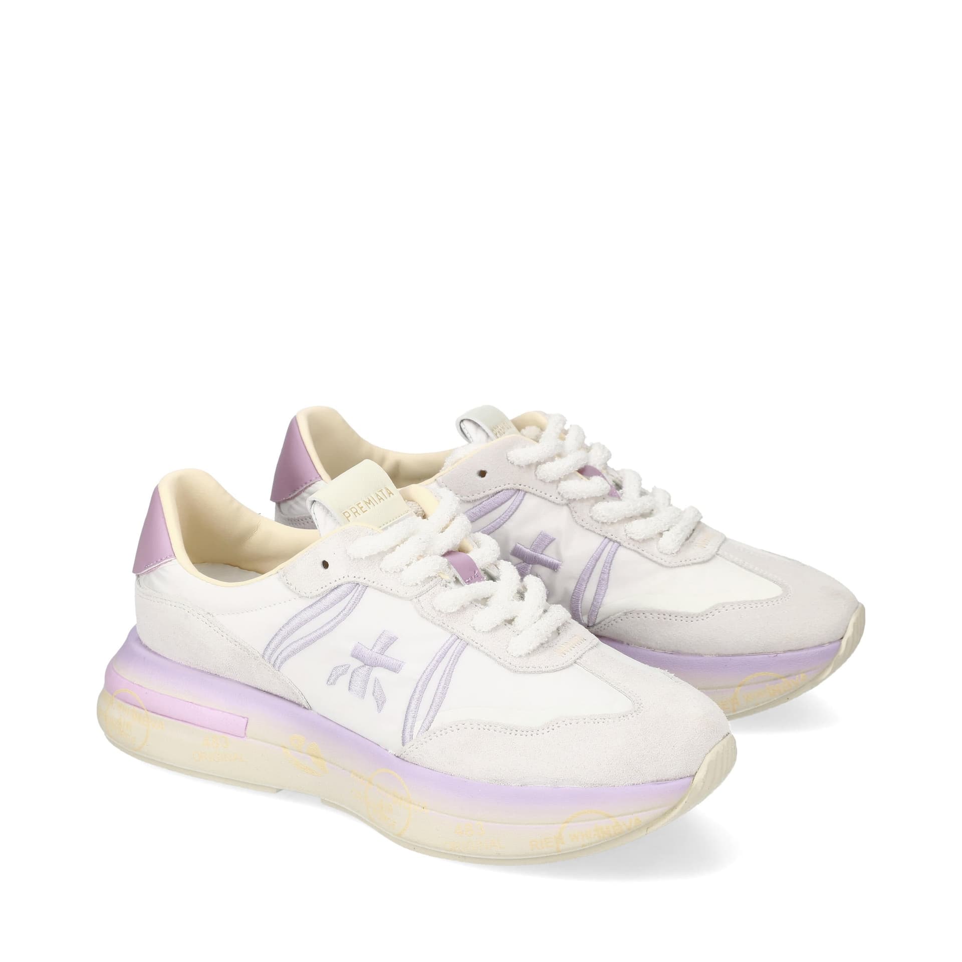 Premiata scarpa donna mod. cassie 7383 white - purple in Sneaker casual Broadway Red - Barletta, commercioVirtuoso.it