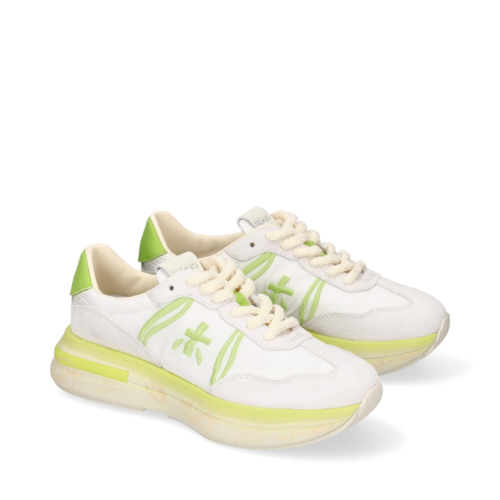 Premiata scarpa donna mod. cassie white - lime CASSIE 7384 in Sneaker casual Broadway Red - Barletta, commercioVirtuoso.it