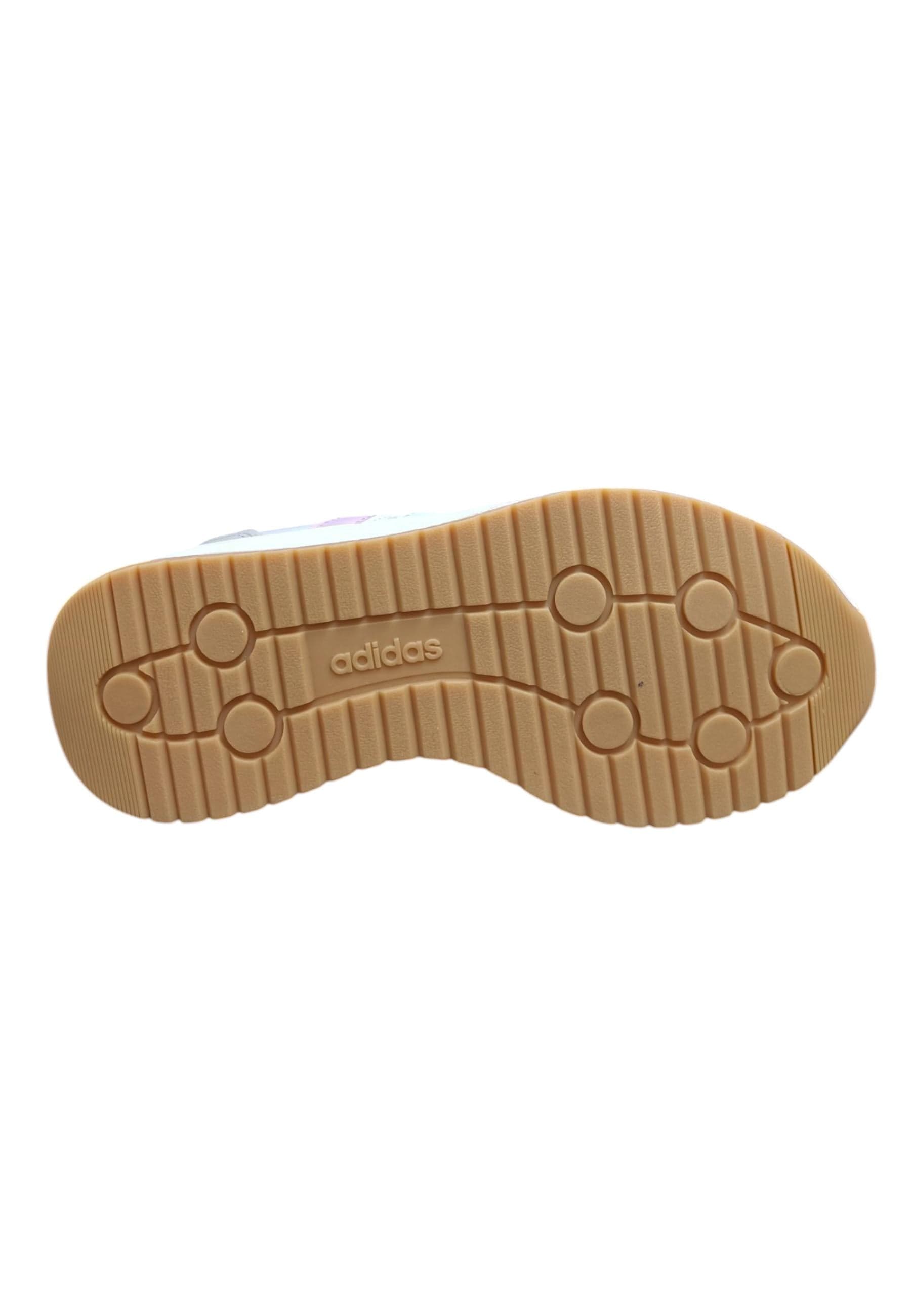 Scarpe sneakers Bambini e ragazzi adidas RUN70s bianco-grigio-fuxja-verde acqua laccio - 5