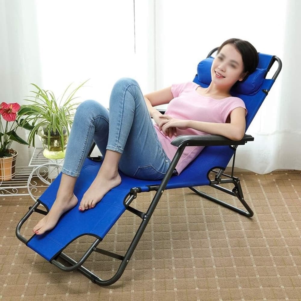 SDRAIO BLU SEDIA LETTINO RELAX PRENDISOLE DA SPIAGGIA GIARDINO PIEGHEVOLE 285001 - 4
