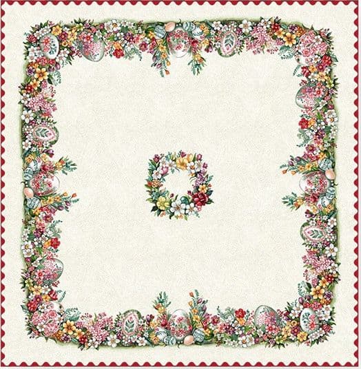 Centrotavola pasquale in gobelin 100×100 cm – Dis. Pasqua 3 Vingi