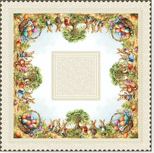 Centrotavola pasquale in gobelin 100×100 cm – Dis. Pasqua 5 Vingi
