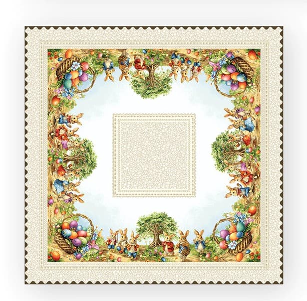 Centrotavola pasquale in gobelin 100×100 cm – Dis. Pasqua 5 Vingi - 2