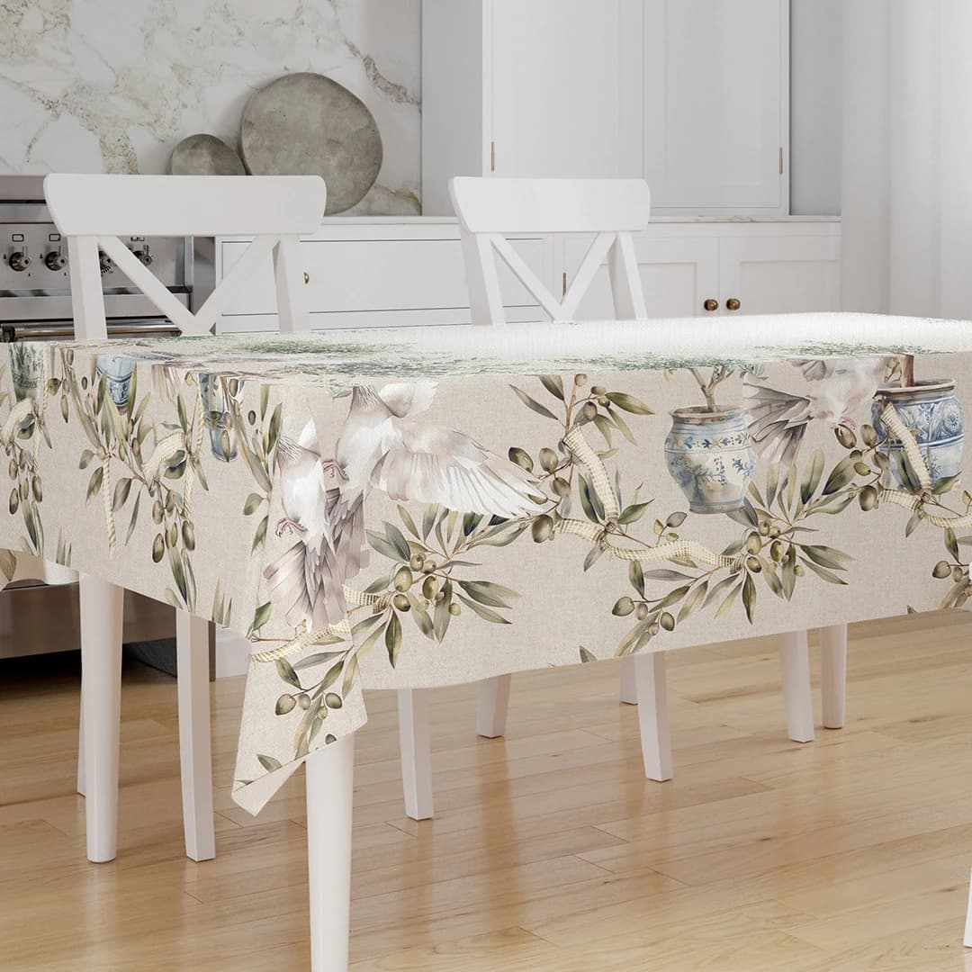 Tovaglia pasquale in puro cotone mod. tiffany 5 12 posti – Vingi - 2