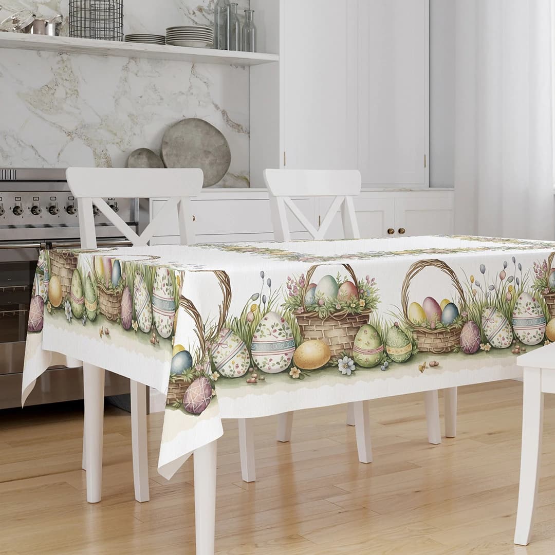 Tovaglia pasquale in puro cotone mod. tiffany 8 12 posti – Vingi - 2