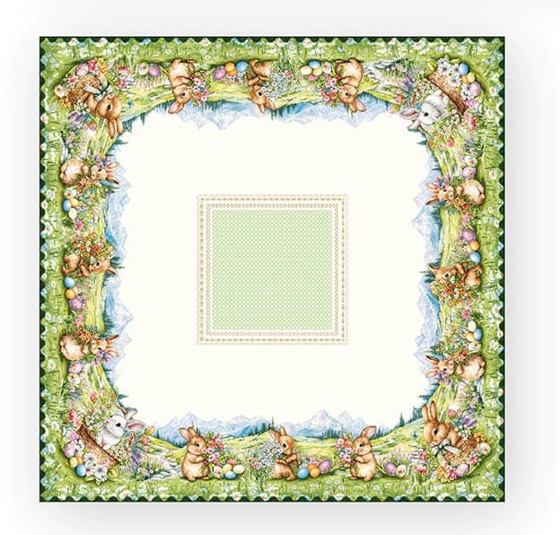 Centrotavola pasquale in gobelin 100x100 cm – Dis. Pasqua 6 Vingi - 2