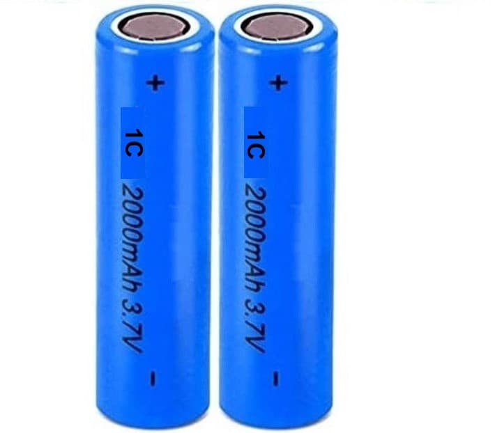 1 BATTERIA 18650 2000mAh C1 3,7V TESTA PIATTA LITIO RICARICABILE PACCO BATTERIA RICAMBIO SALDARE TORCIA - 2