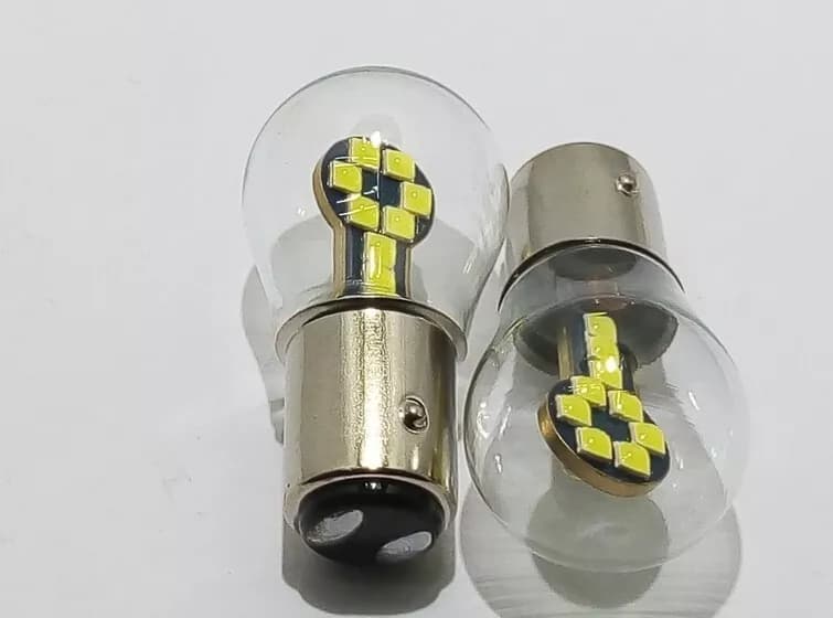 Lampada Led Stop Posizione Auto Canbus Free Error 12-24V Vetro Bianco BAY15D 1157 P21/5W - 2