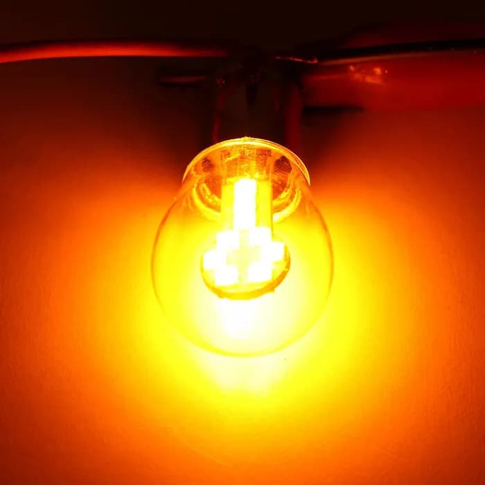 2 Luci Auto Giallo BAY15D 1157 P21/5W 12V Led Stop Posizione Vetro 18 SMD 3030 - 3