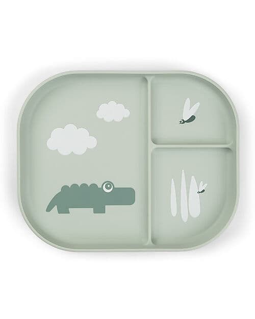 Piatto con Scomparti Foodie - Croco Verde - 100% PP Alimentare Done By Deer