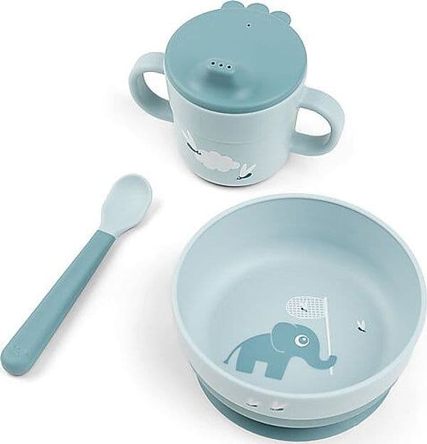 Set Pappa Foodie - Ciotola Tazza e Cucchiaio - Elphee - Blu - 100% PP  Done By Deer