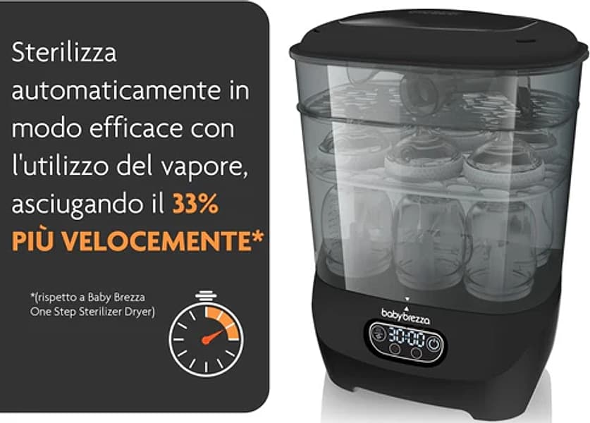 Sterilizzatore Baby Brezza One Step Sterilizer Dryer Advanced Black in Sterilizzatori La Casa Del Bebè - Napoli, commercioVirtuoso.it