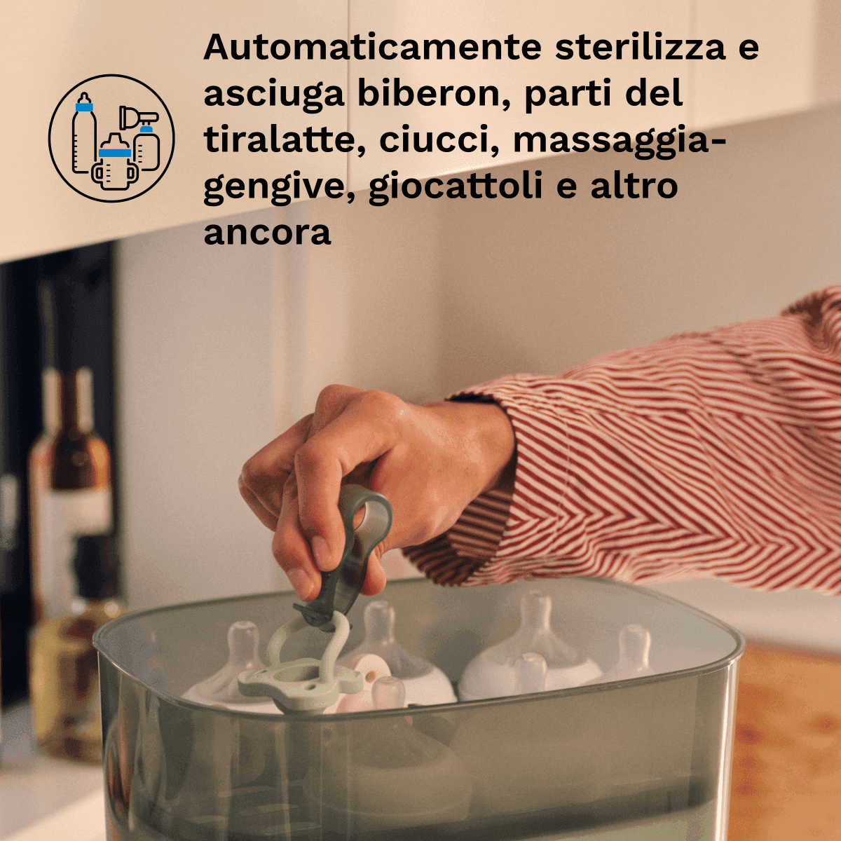 Sterilizzatore Baby Brezza One Step Sterilizer Dryer Advanced Black - 4