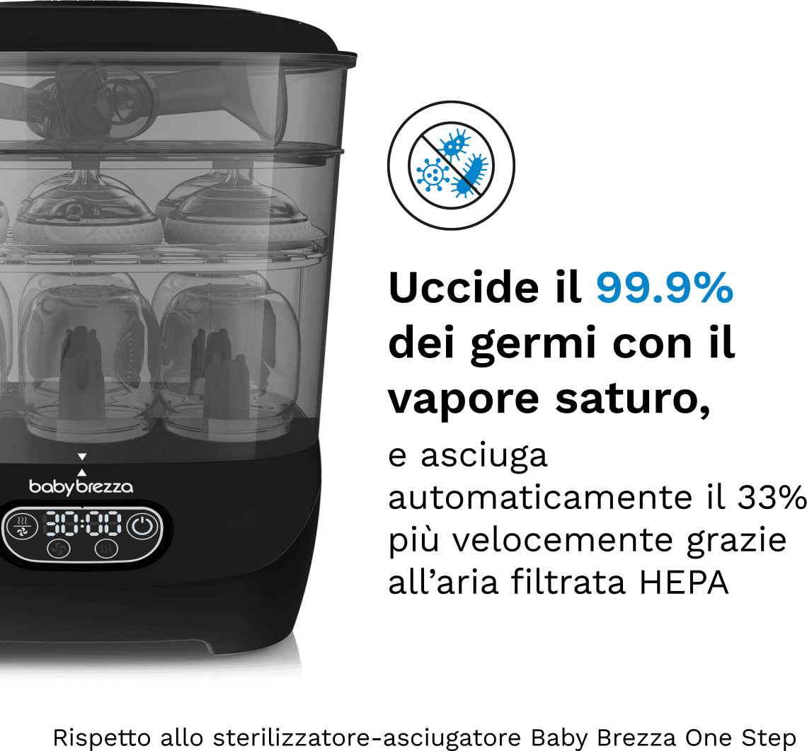 Sterilizzatore Baby Brezza One Step Sterilizer Dryer Advanced Black - 7