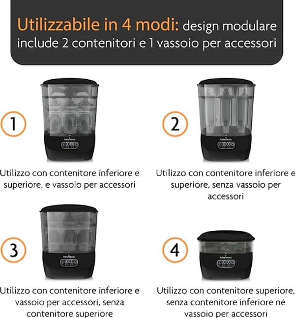 Sterilizzatore Baby Brezza One Step Sterilizer Dryer Advanced Black - 10