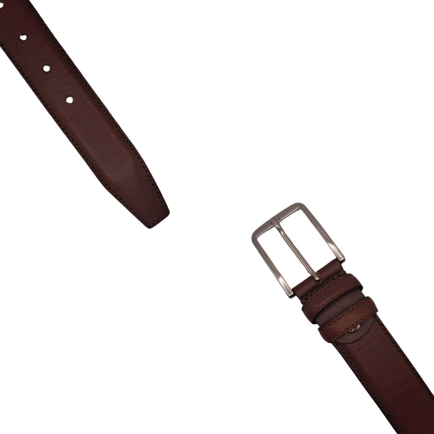 Cintura Cinta Uomo In Vera Pelle Made in Italy Cuoio Casual Classica Regolabile Marrone Chiara Ecoprice® - 3