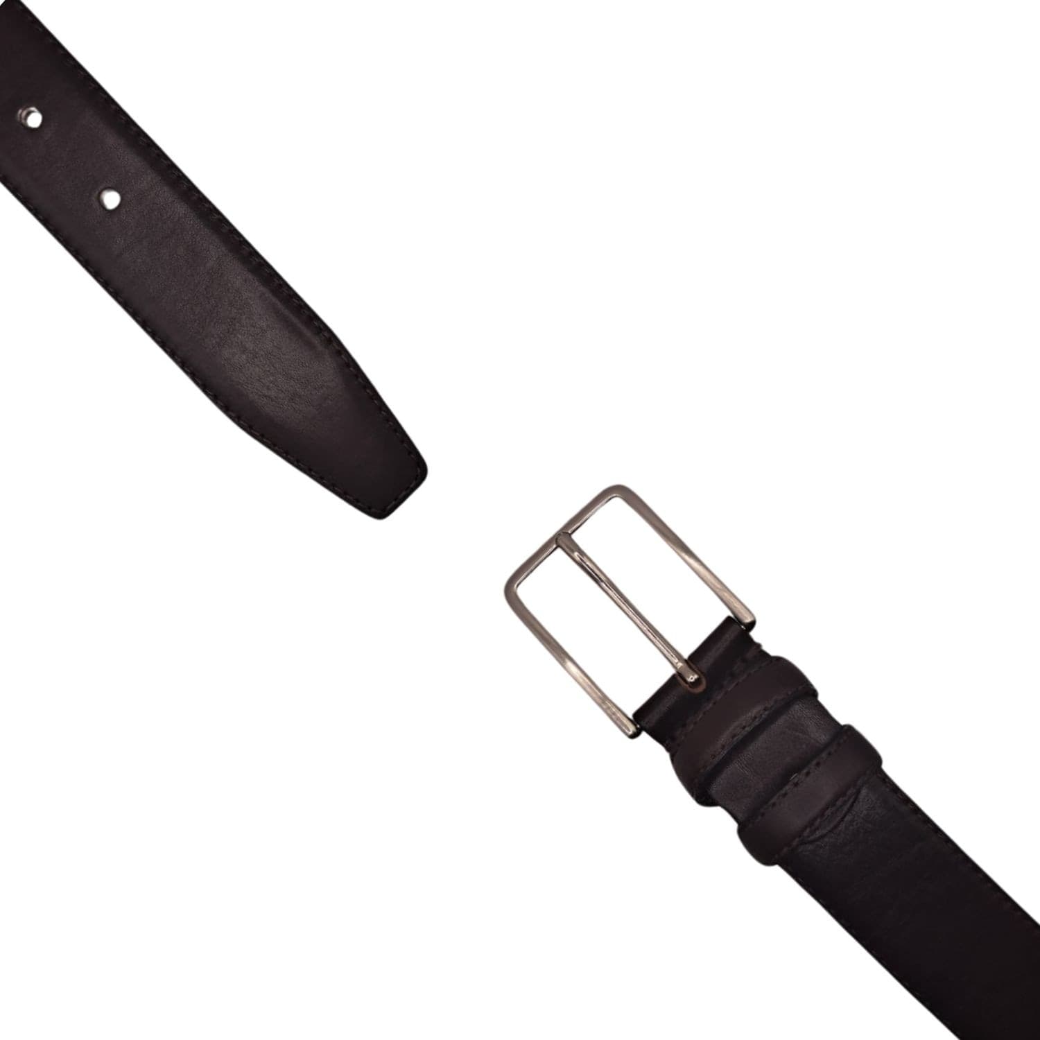 Cintura Cinta Uomo In Vera Pelle Made in Italy Cuoio Casual Classica Regolabile Testa Di Moro Ecoprice® - 3