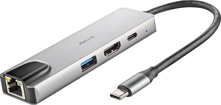 NGS HUB USB-C 4 Porte RJ45 Hdmi Usb-c Usb 3.0 Alluminio - 3