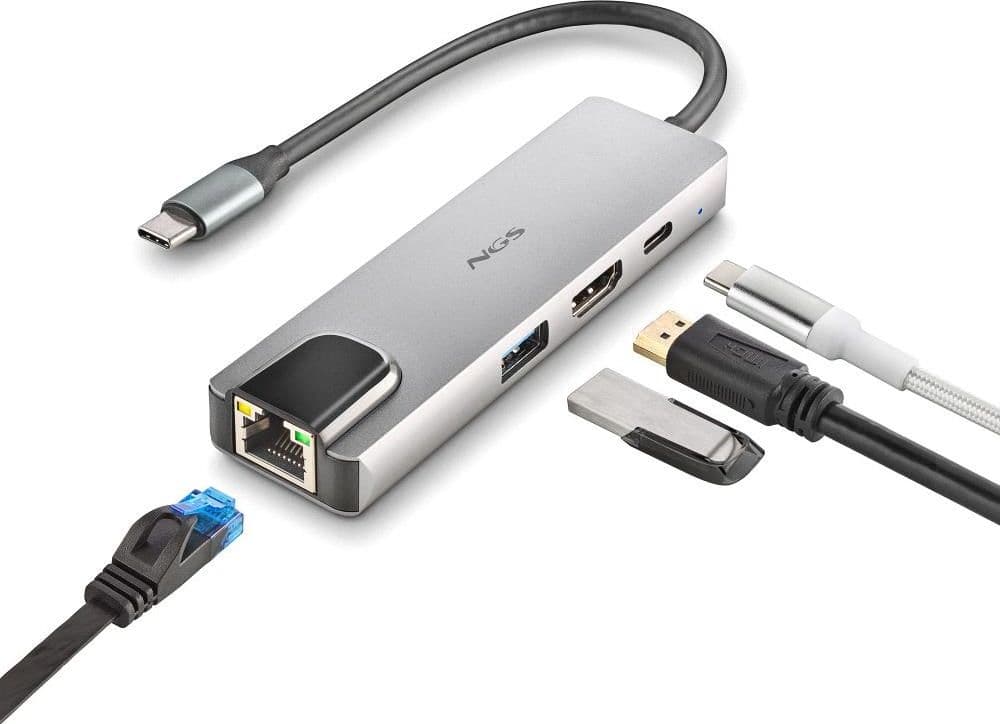 NGS HUB USB-C 4 Porte RJ45 Hdmi Usb-c Usb 3.0 Alluminio - 4