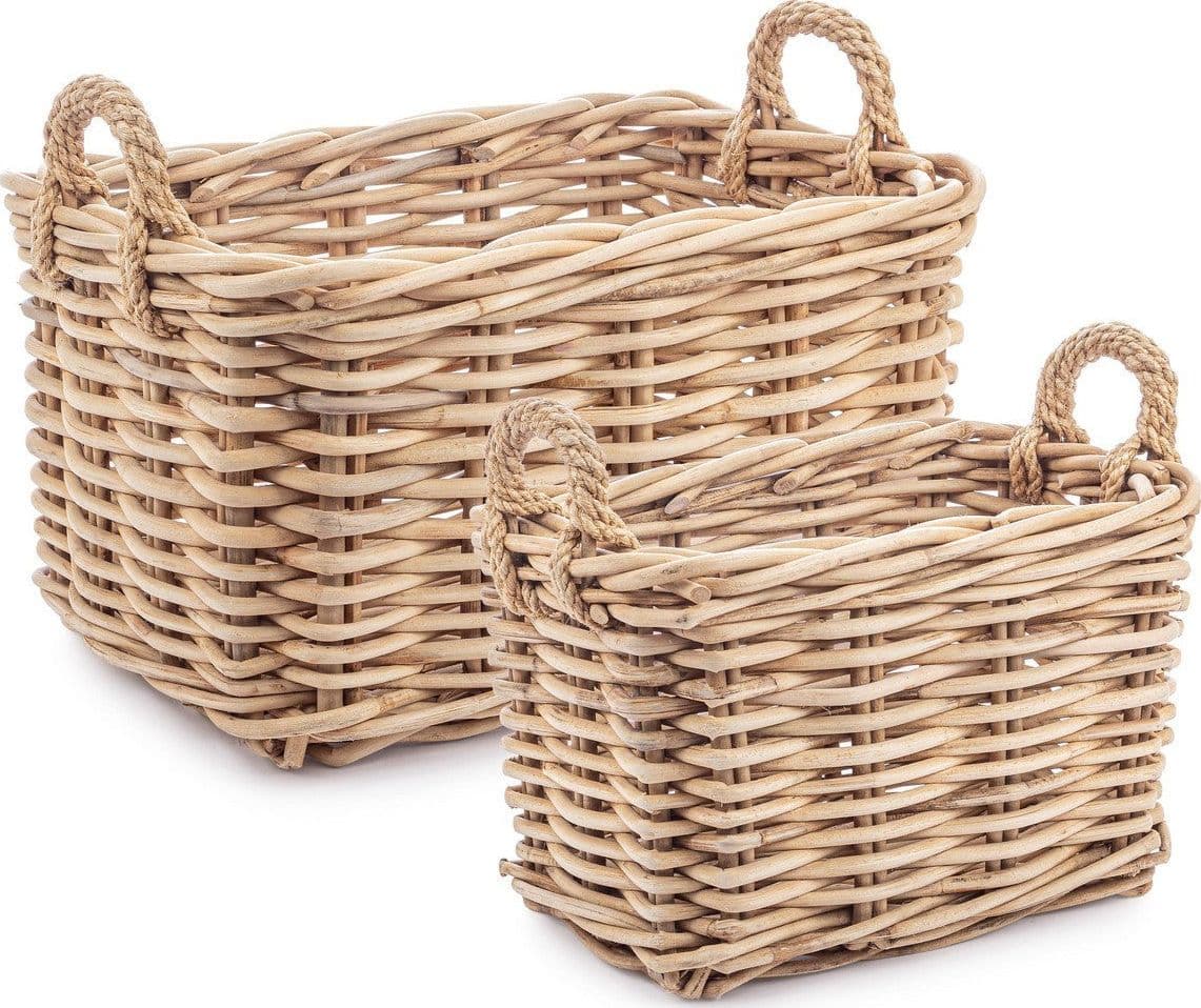 Ceste "Malang" in rattan kubu naturale da esterno set da 2 in Divanetti Decor Space - Altamura, commercioVirtuoso.it